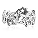 925 Sterling Silver Cut Out Multi Star Band Ring