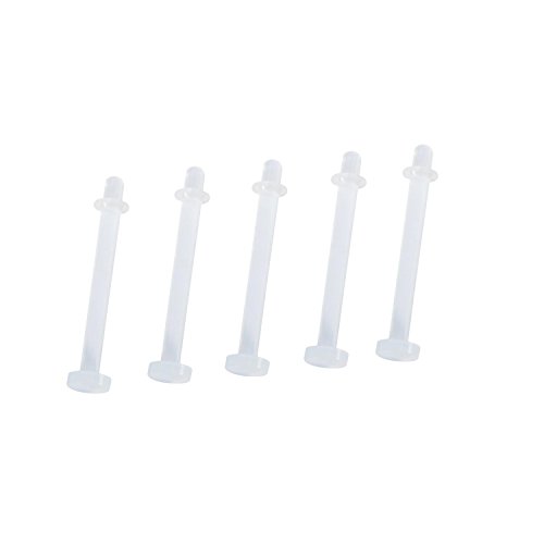 5 Pack Tongue Ring Retainers 14 Gauge Clear Bioplast Lip Retainers Lot 14G (1.6mm) - 5 Pieces