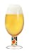 Beer Glass, Navaja, Artistic Stem w/ Decorative Napkin. Designer Color Enamel Stem Beer Goblet