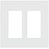Lutron CW-2-WH 2-Gang Claro Wall Plate, White