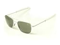 American Optical AO Original Pilot Aviator Sunglasses 57 mm Matte Chrome Bayonet True Color 30138