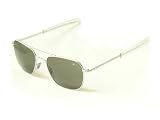 American Optical AO Original Pilot Aviator Sunglasses 57 mm Matte Chrome Bayonet True Color... by