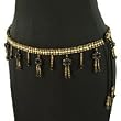 Coconut shell belt, 'Chocolate Flowers'