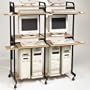 Balt Large LAN Station, Black Steel Frame/Teak Laminate Shelves, Box 1 of 2 26473 / BLT26473
