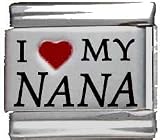 Clearly Charming I Heart My Nana Red Heart Laser Italian Charm
