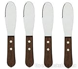 New Wide Sandwich Spreader Butter Knife Knives, Stainless Steel Blades, Restaurant Grade, Set of 4