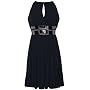 Stretch Jersey Knee-length Holiday Party Cocktail Dress Sequin Trim