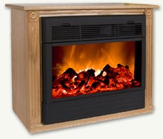 Heat Surge Fireplace with Amish Made Mantle Oak