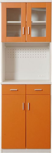 JKプラン カラフルキッチン収納庫 扉付キッチン収納庫 オレンジ skc-001