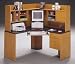 Bush(R) Centra All-In-One Corner Desk & Hutch, Natural Cherry/Galaxy