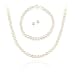 Sterling Silver 5.5-6mm Genuine Freshwater Cultured White Pearl Necklace Bracelet & Stud Earrings Set