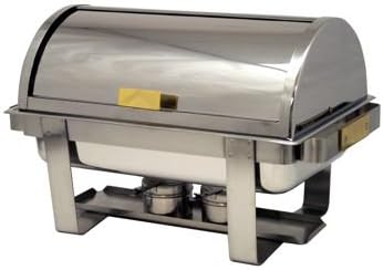 Artisan Metal Works Quality 8 Quart and 90 degree Roll-Top Chafer, Stainless Steel