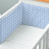 Baby Bedding item: Baby Star Cradle Bumper - color: Sky Blue/White, size: 15x33