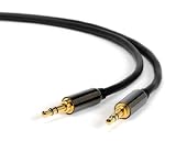 Aurum Cables 3.5mm Male To 3.5mm Male Stereo Audio Cable - For iPhone, iPad or Smartphones - 4 Feet (BLACK)