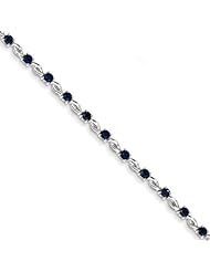 14K White Gold w/ Sapphire Gemstone Bracelet