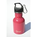 Glogg Wide Necked 350ml Stainless Steel Water Bottle (Carabiner Top) Colour: Pink