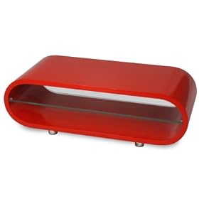Ovid Lipstick Red and Clear Glass Stand for TVs up to 42 inch