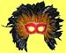 Venetian Red 1/2 Mask with Feathers