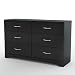 South Shore Step One Collection 6-Drawer Triple Dresser, Black