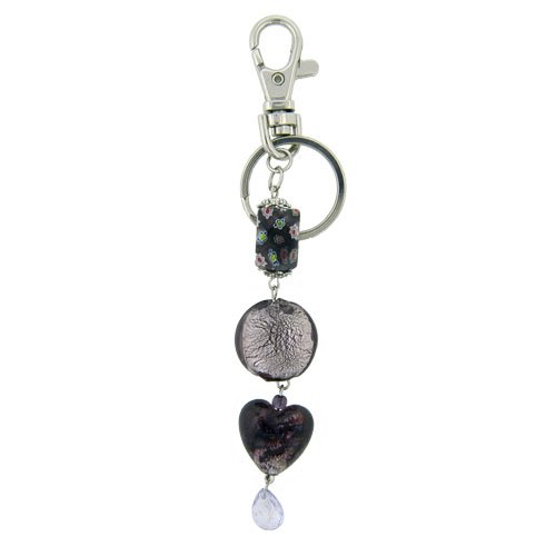 Murano Glass Purple Keychain