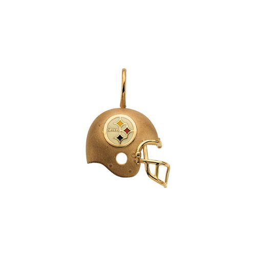 23318 14KY Gold 21.25mm Pittsburg Steelers Helmet Pendant W/Enamel NFL Men Team
