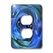 Perkins Designs Abstract - Blue Rondo digital art of collected glass spheres juxtaposed under blue lights - Light Switch Covers - 2 plug outlet cover