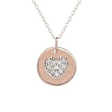 Duragold 14k Rose Gold Organic Diamond Heart Pendant Necklace, 18"