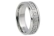 Titanium Ring with Hammered Greek Key Center