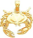 14K Gold Crab Charm