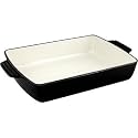 Cast Iron Cookware to Tableware Rectangular Roasting Dish (Black) - 44 x 27 x 8.5cm - Offers attractive presentation from the oven to the table