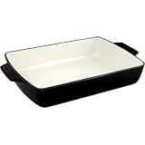 Cast Iron Cookware to Tableware Rectangular Roasting Dish (Black) - 44 x 27 x 8.5cm - Offers attractive presentation from the oven to the table