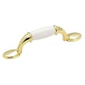 Amerock White Center with Polished Brass Pulls 4-pk.