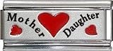 Clearly Charming Mother Daughter Red Heart Superlink Laser Italian Charm