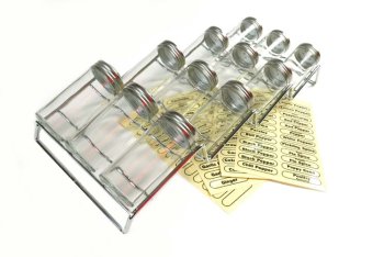 Drawer Spice Rack with 12 Bottles - Chrome