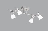 Trio 8160041-07 Halogen Balken Nickel matt Glas opal matt Länge 55 cm Breite 25 cm Glas Ø 6 cm