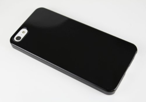 【7-CASE】 iPhone5用 [モノトーンカラー エナメルタイプ] アイフォン5ケース  (ブラック) IP5-7CASE-BK