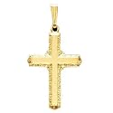 Cross Pendant with 18 inch necklace 14K Yellow Gold 26X18mm