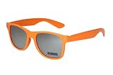 Nerd Sonnenbrille im Wayfarer Stil Retro Brille orange und silber verspiegelt