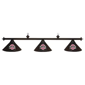 Ohio State OSU Buckeyes 3pc BLACK METAL SHADE POOL TABLE LIGHT LAMP