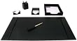 Econo-Line Black Leather 6Pc Desk Set
