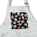 Colorful Retro Rotary Phones on Black - Medium Length Apron With Pouch Pockets 22w X 24l