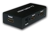 J-Tech Digital 2 Ports HDMI 1x2 Powered Splitter (The latest & the best) Ver 1.3 Certified for Full HD 1080P with Deep Color & HD Audio and Max Bandwidth of 10.2Gbps