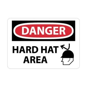 D650RB - Danger Hard Hat Area Graphic 10" X 14" .050" Rigid Plastic