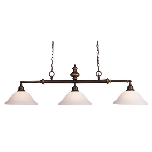 Three Light Aged Bronze Pool Table Light