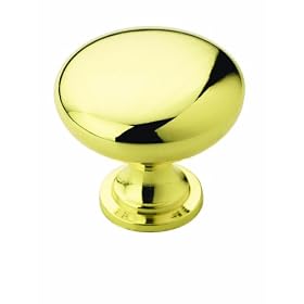 Amerock BP53005-3 Metal Finishes Knob Polished Brass, 1-1/4-Inch Diameter