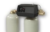 Twin tank metered water softener with 1 Fleck 9000EC control, 64,000 grain capacity
