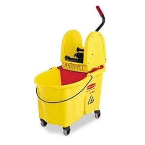 Rubbermaid Commercial FG757688 Yellow 44 Quart WaveBrake Down Press Combo Mopping System
