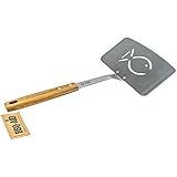 Premium Fish Spatula with Extra Large Turner - Sturdy Wooden Handle with Stainless Steel Core and Turner, - Fish Grill Spatula for Your Barbecue / BBQ Tools Lovers * By Bbq-aid