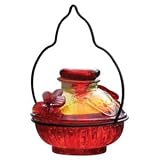 Parasol Pot de Crème Glass Hummingbird Feeder - Flame Red