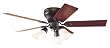 Hunter 21564 The Brunswick Three-Light 52-Inch Five-Blade Ceiling Fan, New Bronze with Cased Globes